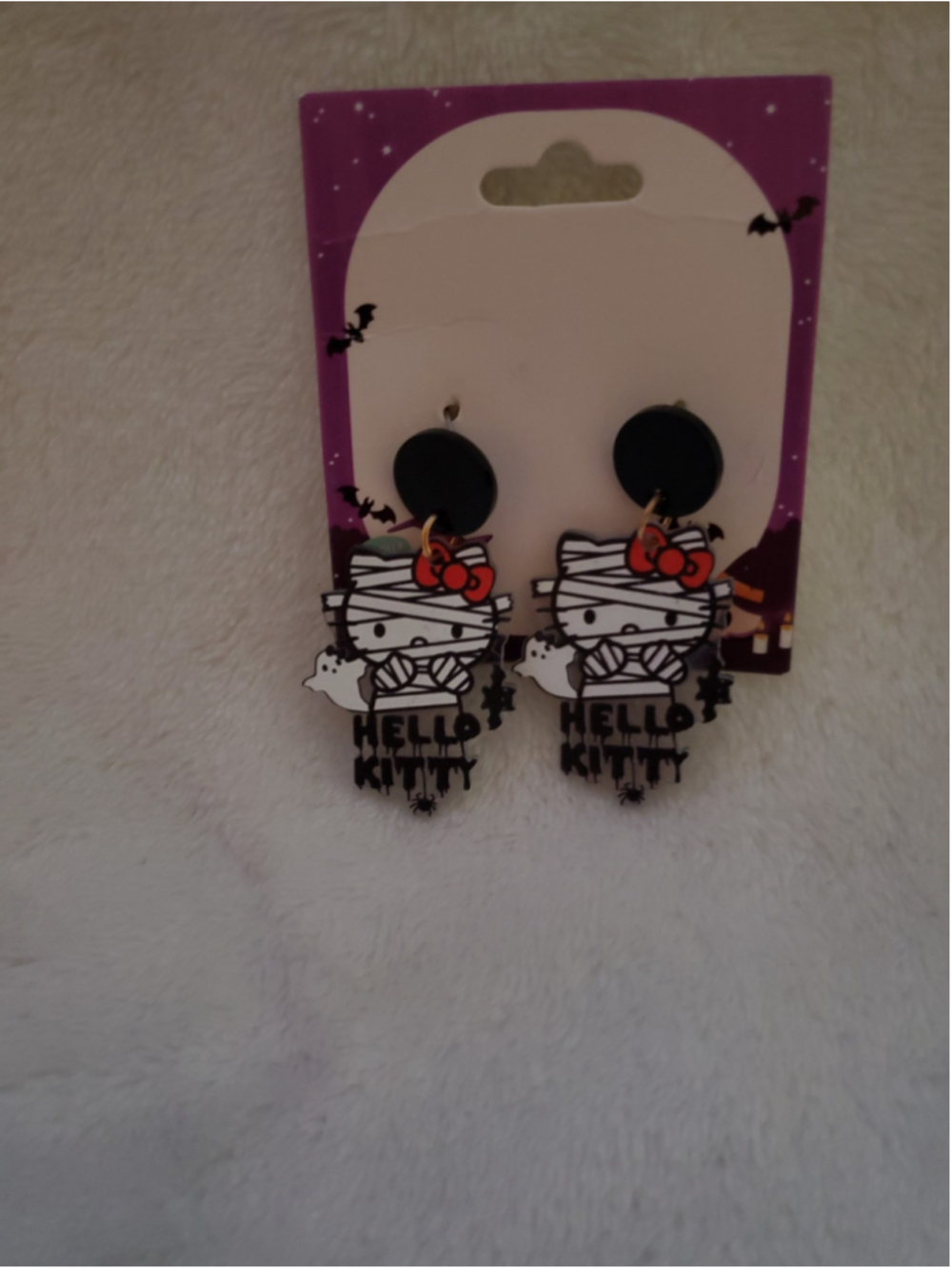 Hello Kitty Mummy Halloween Earrings--Are you 😱 scared yet 😜